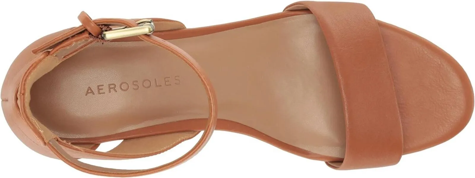 Aerosoles Women's Wedge Sandal 5263622-19835 Tan Leather Brown 7M