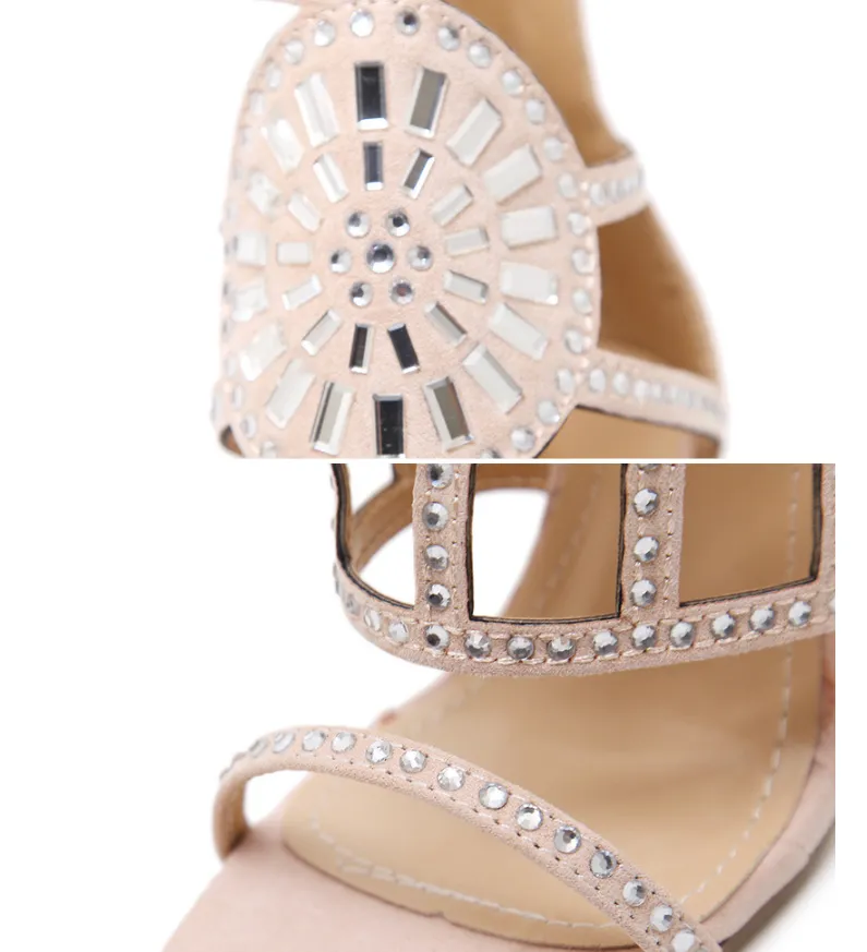 Rhinestone Open Toe heel