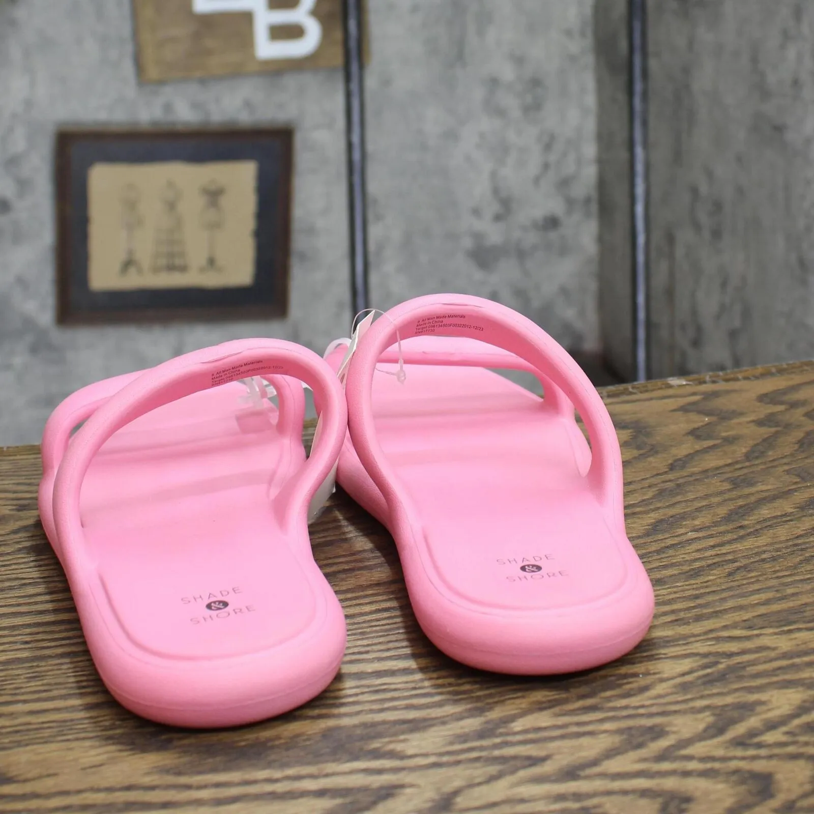 Shade & Shore Womens Ellen EVA Footbed Sandals 89887084 Pink 8M
