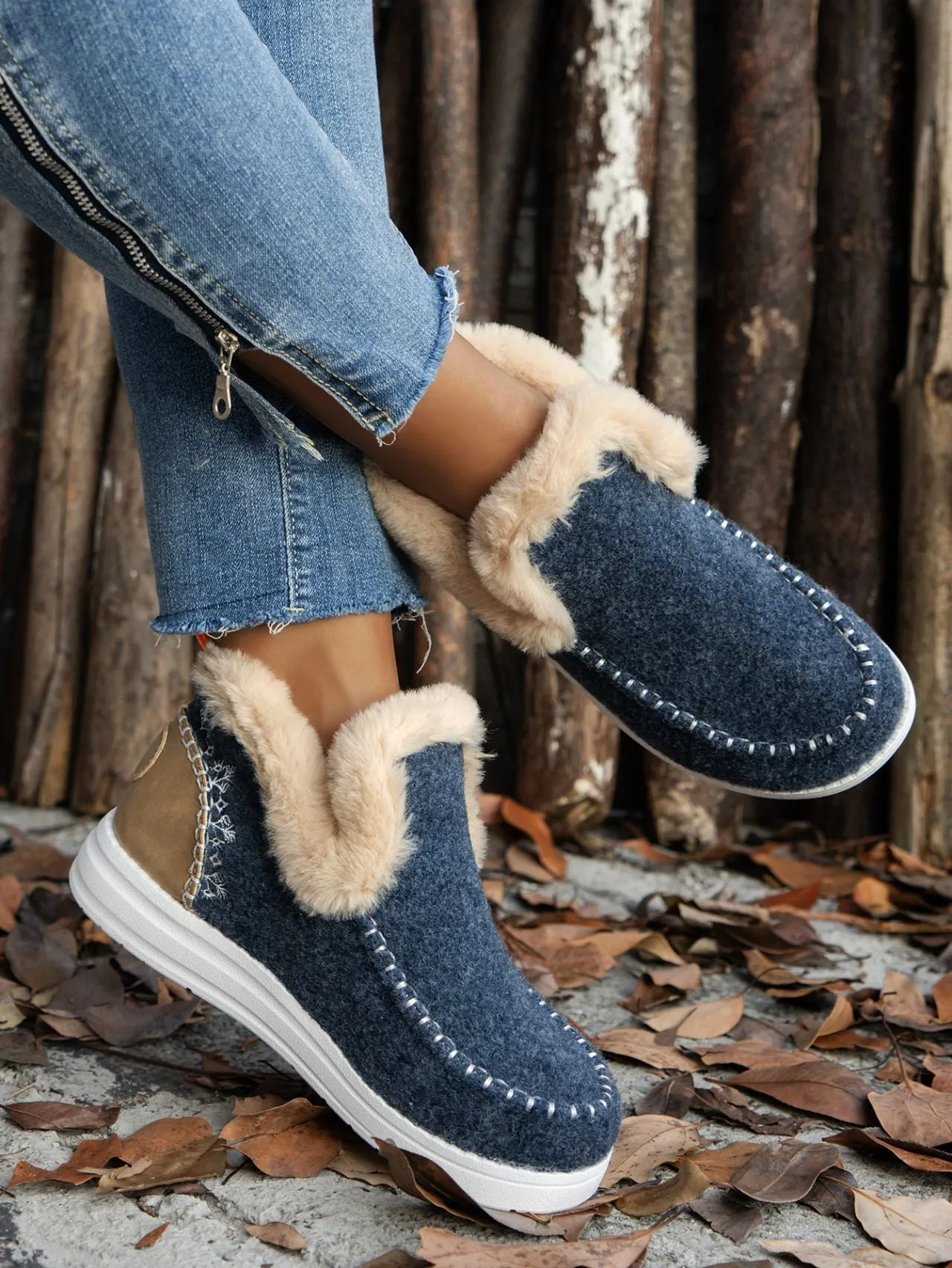 Slide Over Suede Booties